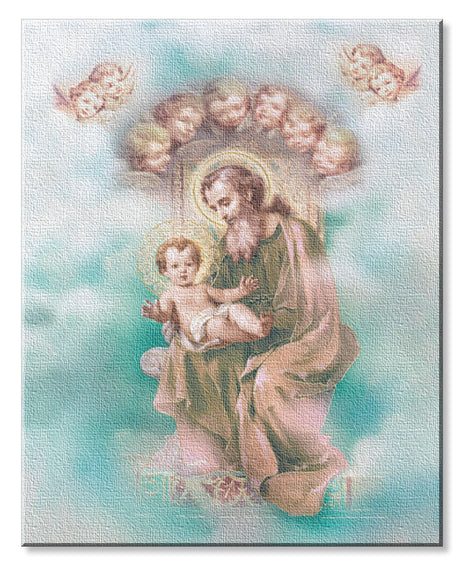 St. Joseph and Child Enthroned 8x10 Stretched Canvas Print
