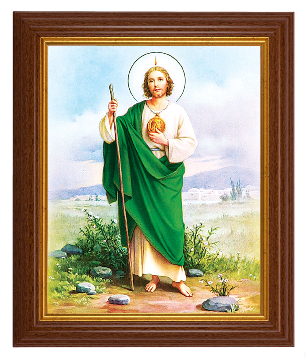 St. Jude 8x10 Textured Artboard Dark Walnut Frame