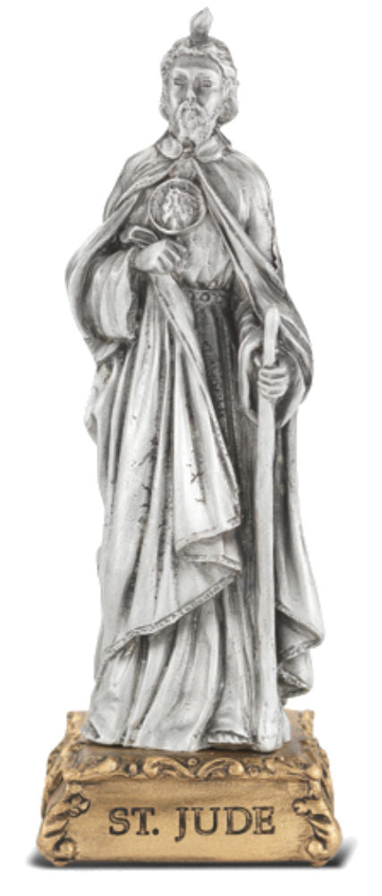 Saint Jude Pewter Statue 4 Inch