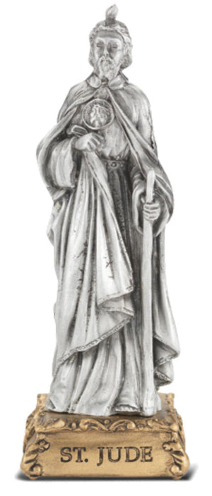 Saint Jude Pewter Statue 4 Inch