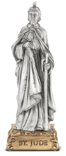 Saint Jude Pewter Statue 4 Inch