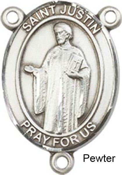 St. Justin Rosary Centerpiece Sterling Silver or Pewter