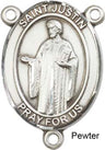 St. Justin Rosary Centerpiece Sterling Silver or Pewter