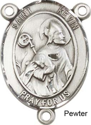St. Kevin Rosary Centerpiece Sterling Silver or Pewter