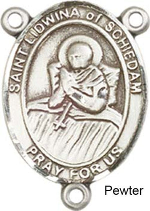 St. Lidwina of Schiedam Rosary Centerpiece Sterling Silver or Pewter