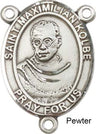 St. Maximilian Kolbe Rosary Centerpiece Sterling Silver or Pewter