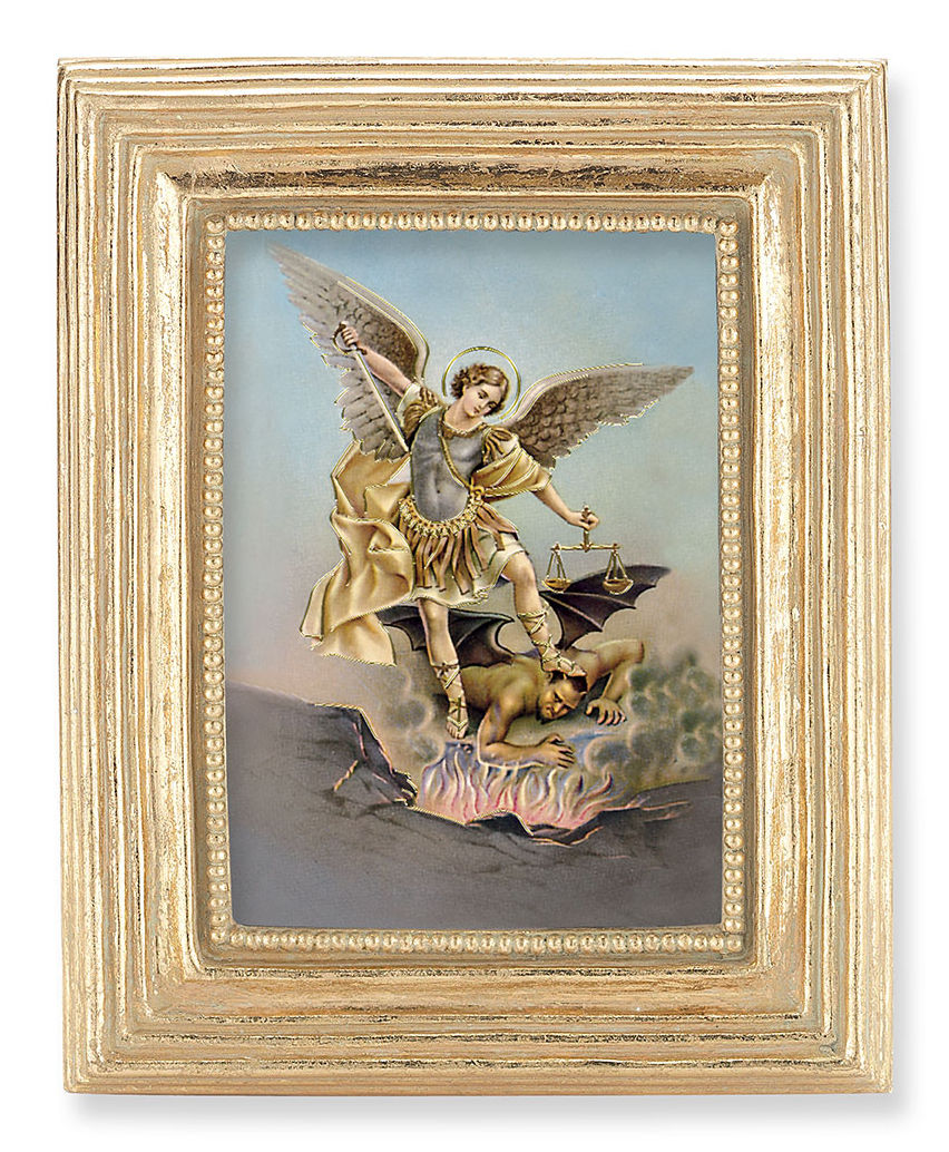St. Michael 2.5x3.5 Print Under Glass