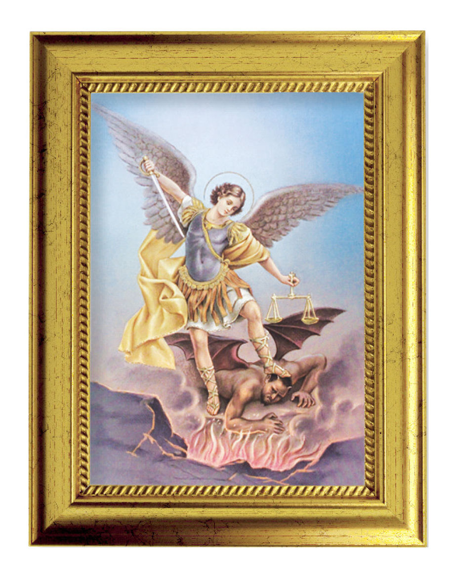 St. Michael 5x7 Print in Gold-Leaf Frame