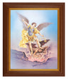 St. Michael 8x10 Textured Artboard Dark Walnut Frame