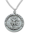 Round St. Michael Medal in Sterling or Pewter for Men