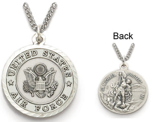 St. Michael U.S. Air Force Sterling Silver Medal with Chain