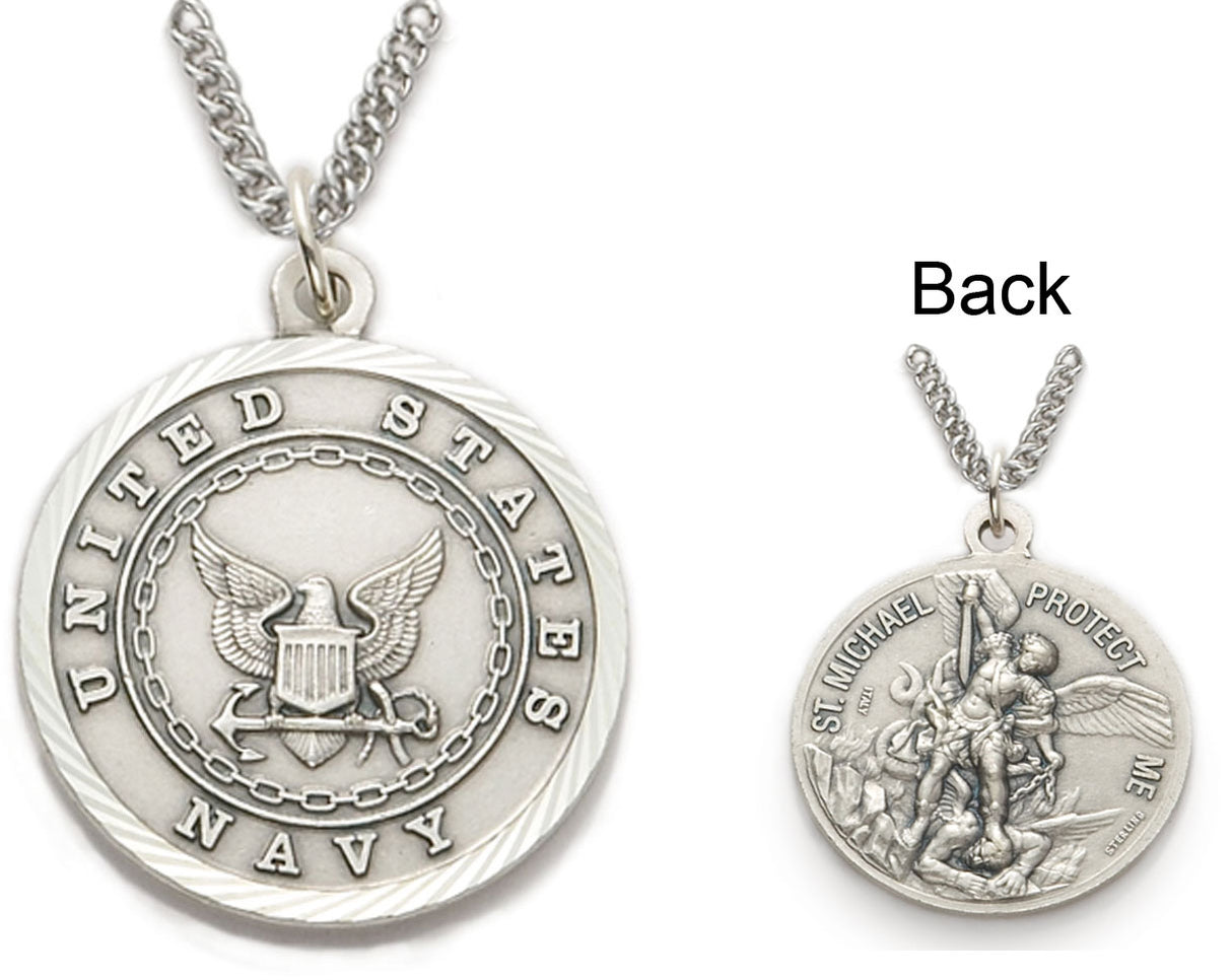 St. Michael U.S. Navy Sterling Silver Medal