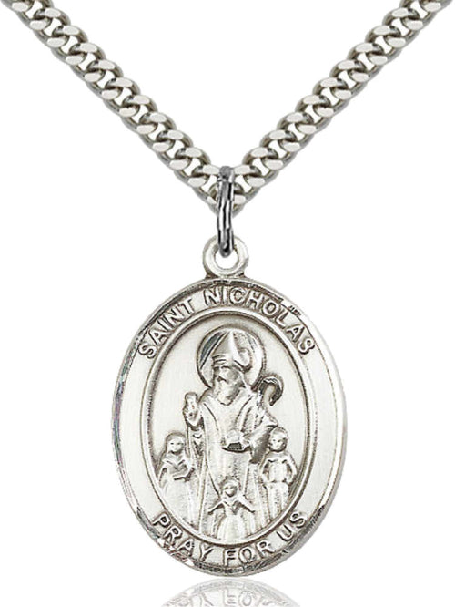 St. Nicholas medal showing the saint surrounded by children