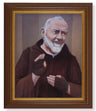 St. Pio 8x10 Textured Artboard Dark Walnut Frame