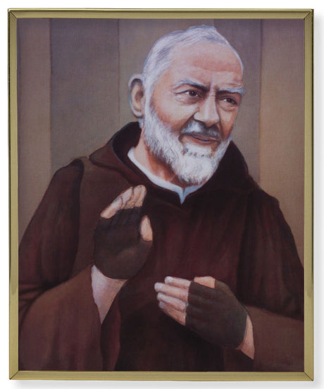 St. Pio 8x10 Gold Trim Plaque