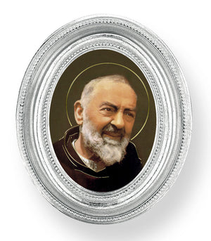 St. Pio Small 4.5 Inch Oval Framed Print