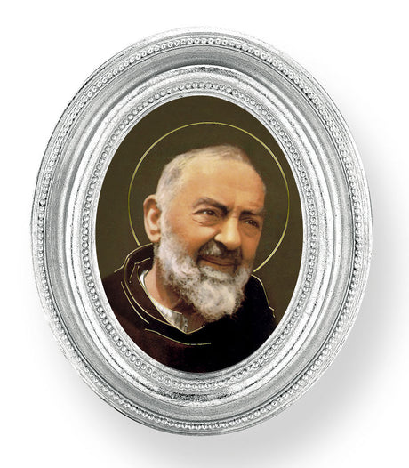 St. Pio Small 4.5 Inch Oval Framed Print
