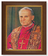 St. Pope John Paul II 8x10 Textured Artboard Dark Walnut Frame