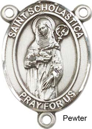 St. Scholastica Rosary Centerpiece Sterling Silver or Pewter