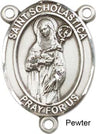 St. Scholastica Rosary Centerpiece Sterling Silver or Pewter