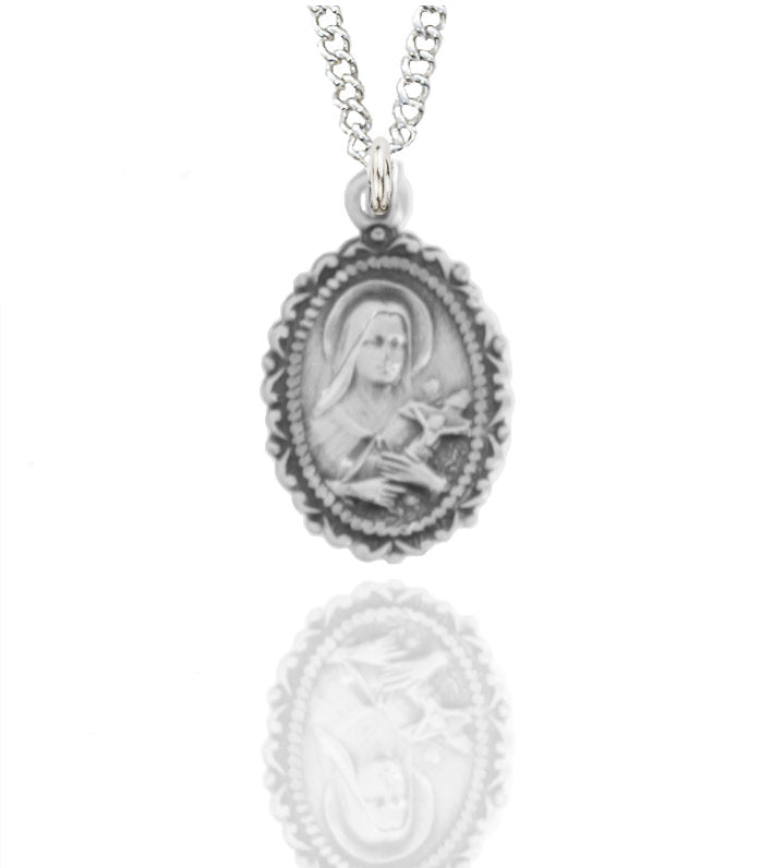 Saint Therese Dainty Sterling Silver Pendant Necklace