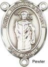 St. Thomas A Becket Rosary Centerpiece Sterling Silver or Pewter