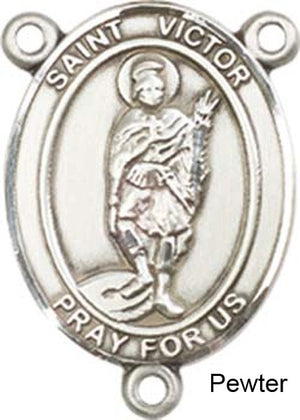 St. Victor of Marseilles Rosary Centerpiece Sterling Silver or Pewter