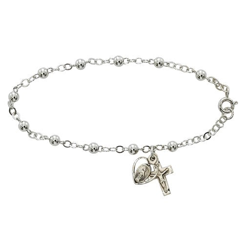 Sterling Silver Youth Bracelet with 4mm beads