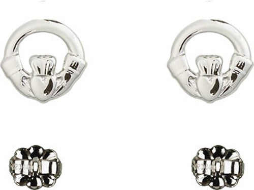 Sterling Silver Claddagh Post Earrings
