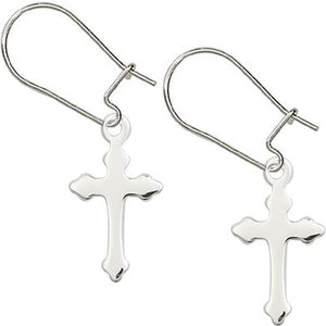 Sterling Silver Cross Dangle Earrings