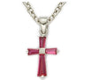 Baby's Birthstone Baguette Cross Necklace