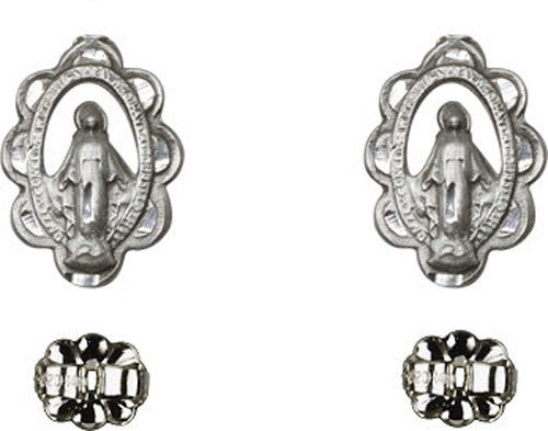 Sterling Silver Miraculous Post Earrings