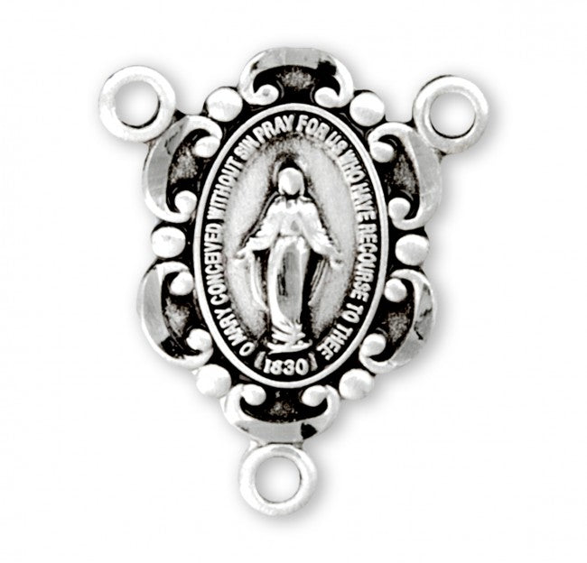 Sterling Silver Miraculous Rosary Centerpiece