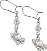 Sterling Silver Praying Hands 'Crystal Bead' Earrings