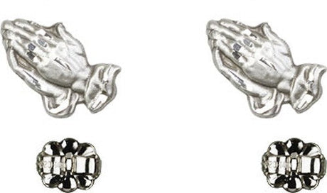 Sterling Silver Praying Hands Post Earrings
