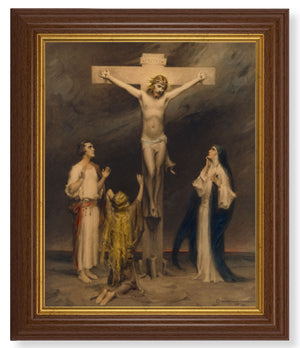 The Crucifixion of Christ by Chambers 8x10 Textured Artboard Dark Walnut Frame