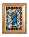 The Good Shepherd Gold Frame Stained Glass Effect