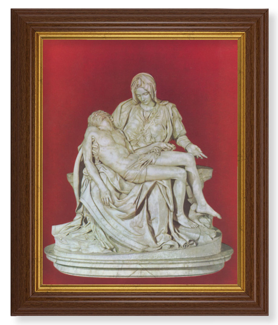 The Pieta 8x10 Textured Artboard Dark Walnut Frame