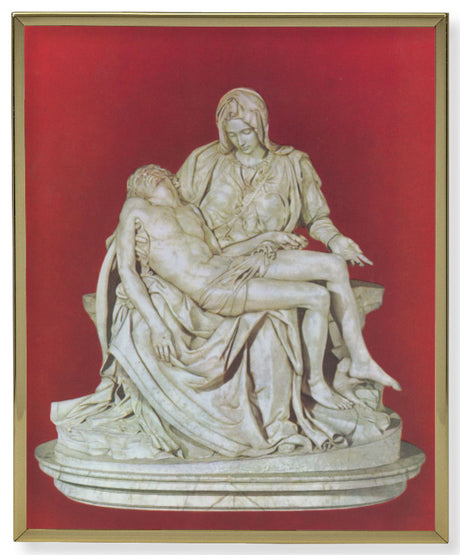 The Pieta Gold Frame 8x10 Plaque