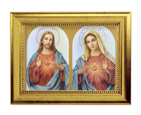 The Sacred Hearts 5x7 Print in Gold-Leaf Frame