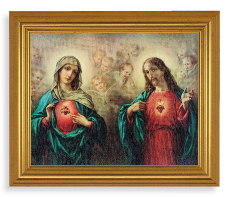 The Sacred Hearts with Angels 8x10 Framed Print Under Glass