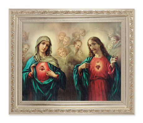 The Sacred Hearts with Angels 8x10 Framed Print Under Glass