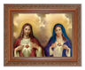 The Sacred Hearts with Clouds 6x8 Print Under Glass