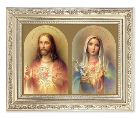 The Sacred Hearts in Golden Arches 6x8 Print Under Glass