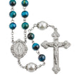 8mm Turquoise Dyed Tiger Eye Rosary, Pewter Crucifix and Center