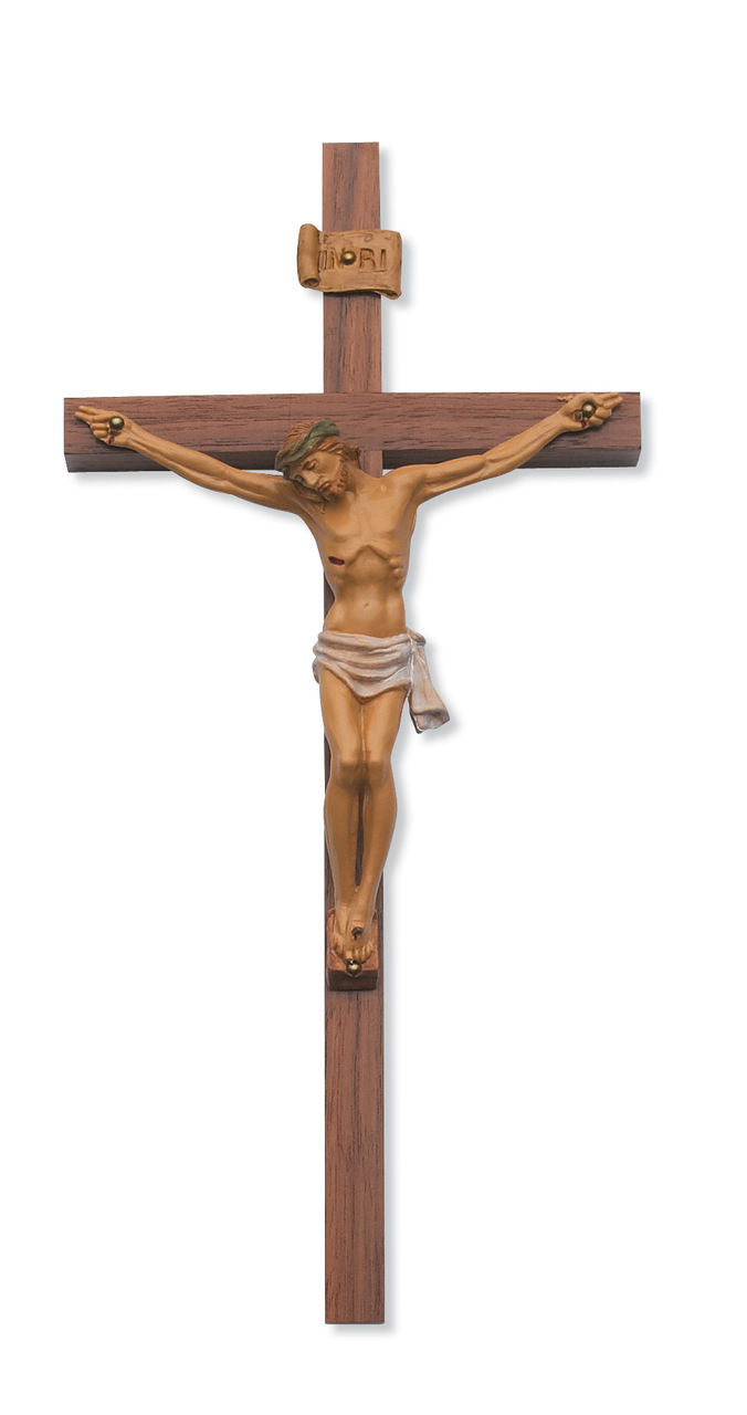 Walnut Wall Crucifix with Italian Corpus - 24