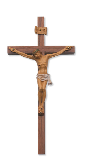 Walnut Wall Crucifix with Italian Corpus - 24