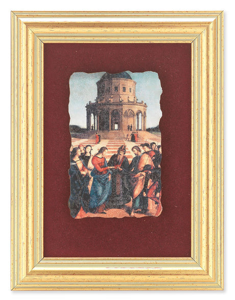 Wedding at Cana 5x6.5 Velvet Back Gold Frame