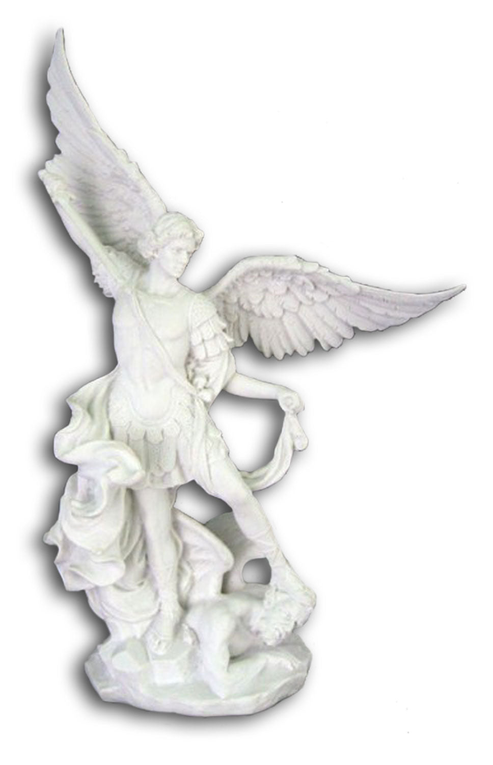 White St. Michael Statue - 10 Inches