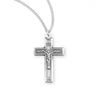 Beveled Edge Ribbon Edge Crucifix Necklace for Women